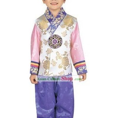 Traditiona Korean Boys Hanbok Clothing Complete Set