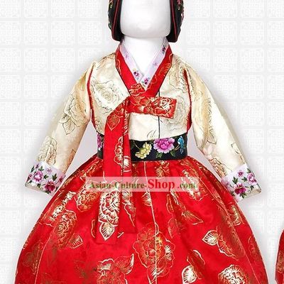 Traditional Korean Female Children Hanbok Clothing