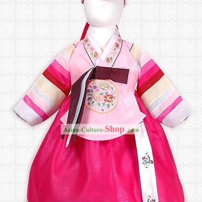 Traditional Korean Female Children Hanbok Clothing