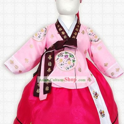 Traditional Korean Female Children Hanbok Clothing