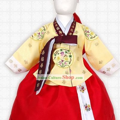 Traditional Korean Female Children Hanbok Clothing