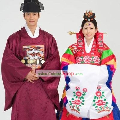 Ancient Korean Palace Wedding Dress 2 Sets