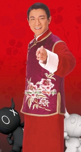 Traditional Chinese Wedding Bridegroom Tang Dress Complete Set