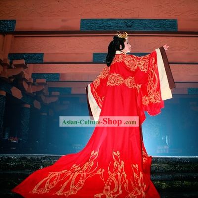 Ancient Chinese Han Empress Phoenix Hanfu Wedding Dress Complete Set
