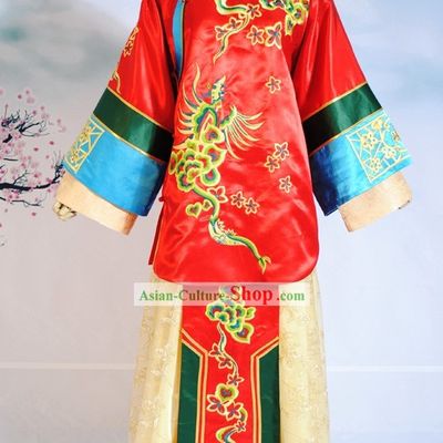 Chinese Hand Made Bride Phoenix Wedding Dress Complete Set