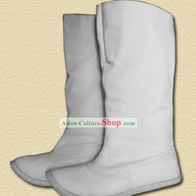 Ming Dynasty Horse Riding White Boots for Men