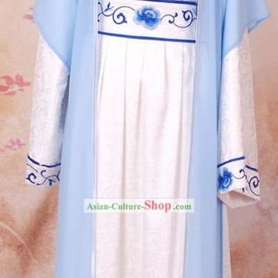 Ancient Chinese Embroidered Flower Han Fu for Men