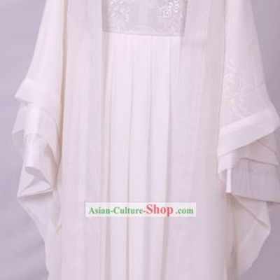 Embroidered Snowflower Han Chinese Clothing with Long Tail