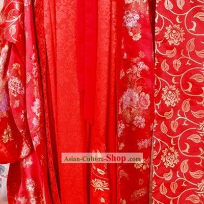 Ancient Chinese High Waist Wedding Dress Complete Set for Brides