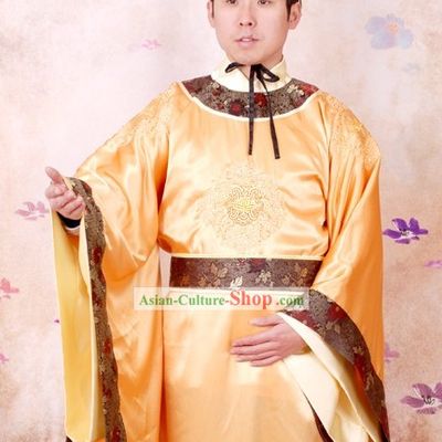 Ancient Tang Dynasty Emperor Imperial Clothing and Crown Complete Set