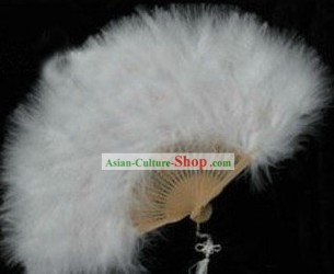Natural Ostrich Feather Dancing Fan