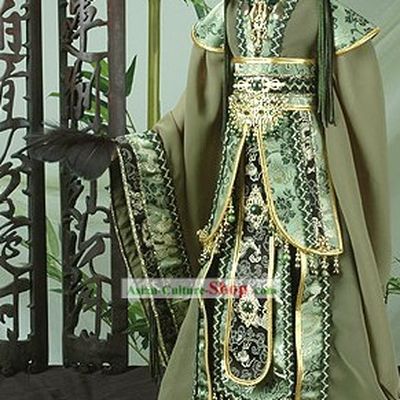 Ancient Chinese Prime Minister Costume and Hat Complete Set