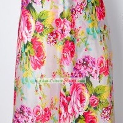 Chinese Peony 100 Percent Silk Fabric