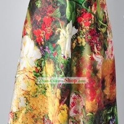 Chinese Silk Flower Fabric