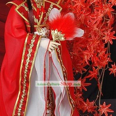 Ancient Chinese Prince Wedding Dress and Headpiece Complete Set for Bridegrooms