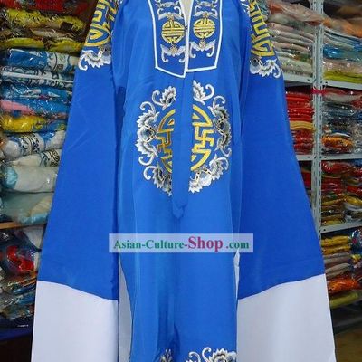 Chinese Beijing Opera Lao Sheng Embroidered Flower Robe