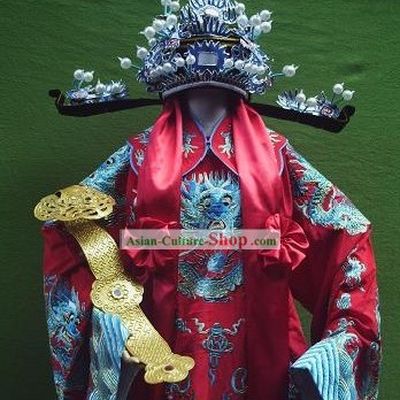 Ancient Chinese Opera Fu Xing Lucky Star Costumes and Hat