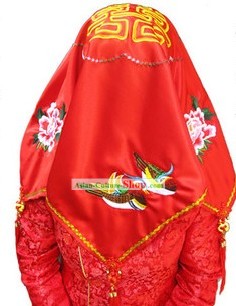 Chinese Classical Embroidered Mandarin Ducks Wedding Red Cloth