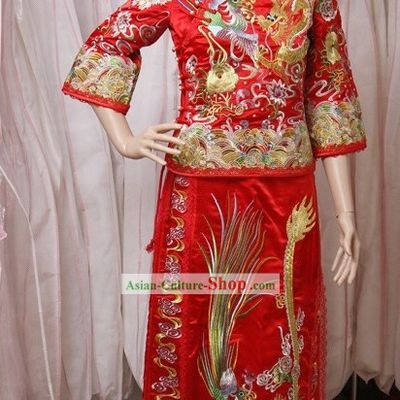 Traditional Chinese Lucky Red Wedding Dress