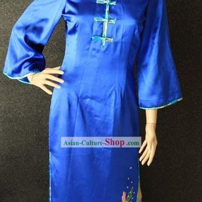 Chinese Folk Blue Dance Costumes