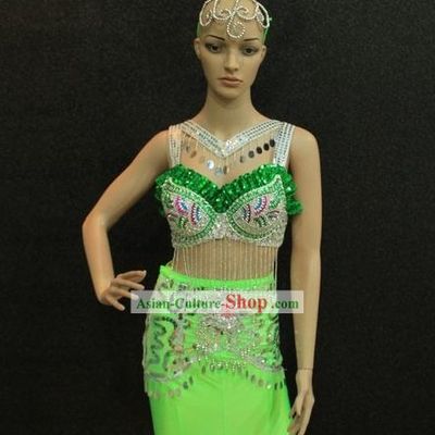 Dai Ethnic Peacock Dance Costumes and Headpiece