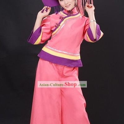 Chinese Stage Performance Dance Costumes and Hat for Women