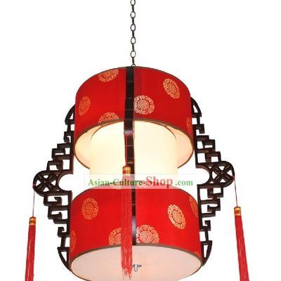 Two Layers Wooden Traditional Chinese Lantern Set
