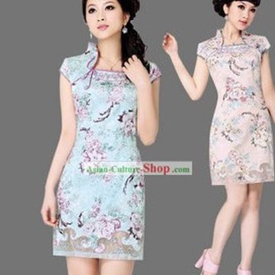 Unique Design Collar Chinese Cheongsam
