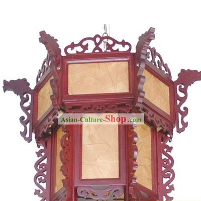 Traditional Chinese Wooden Carved Dragon Palace Lantern