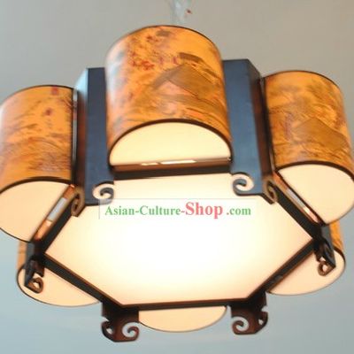 Chinese Classical Qing Ming Shang He Tu Ceiling Lantern