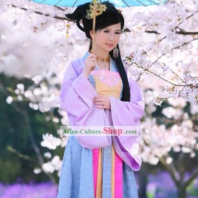 Chinese Qin Dynasty Beauty Costumes Complete Set