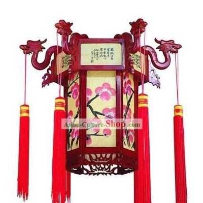 Traditional Chinese Wooden Dragon Plum Blossom Palace Lantern