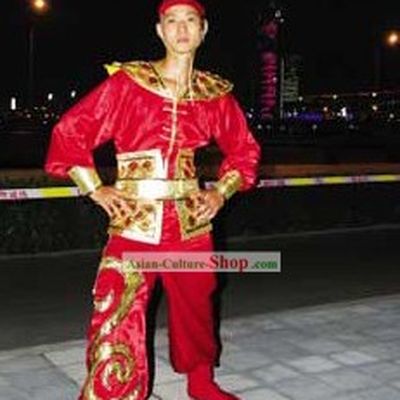 Beijing Olympic Games Opening Ceremony Dragon Dancer Uniform Complete Set