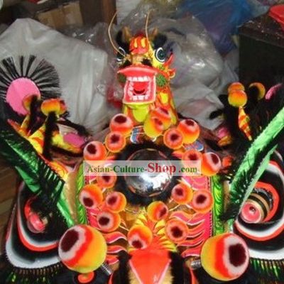 Chinese Classic Handmade Dragon Head Lion Dance Costumes Complete Set