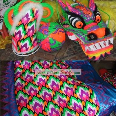 Glow in the Dark Fluorescent Dragon Dance Costume Complete Set
