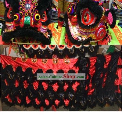 Peacock Crown Pom Pom Supreme Lion Dance Costume Complete Set