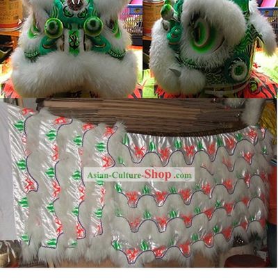 Supreme Green Base Luminous Fluorescent Lion Dance Costume Complete Set
