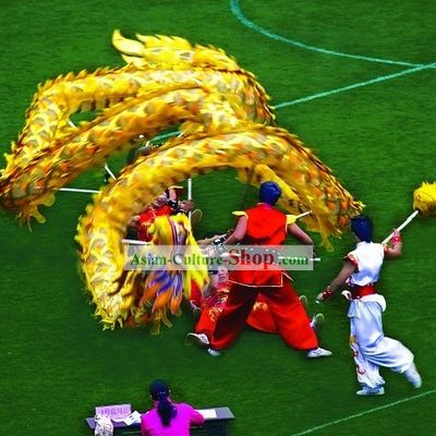 Lightweight Golden Net Dragon Dance Costume Complete Set