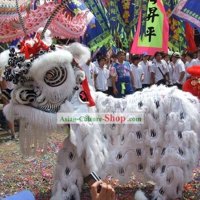 Beijing Opera Style Long Feather Tiger Stripe Lion Dance Costume Complete Set
