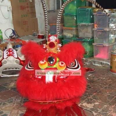 Beijing Opera Style Long Feather Lion Dance Costume Complete Set