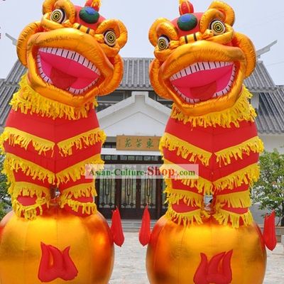 197 Inches Large Inflatable Golden Lion Playing Ball