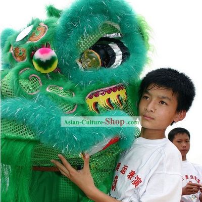 Beijing Summer Olympics Opening Ceremony Green Sheep Fur Lion Dance Costume