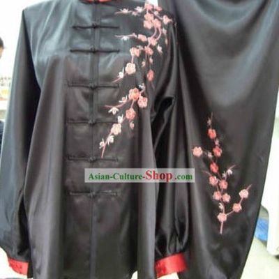 Traditional Chinese Silk Embroidered Plum Blossom Tai Chi Suit