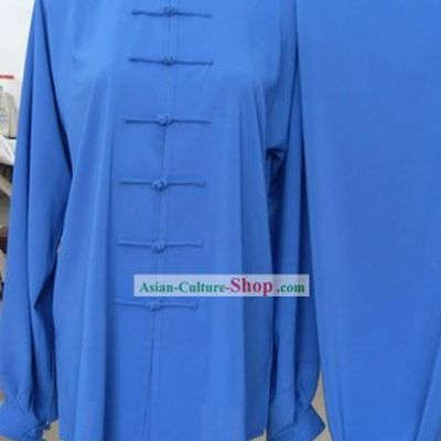 Chinese Classic Blue Silk Kung Fu Suit for Men or Women