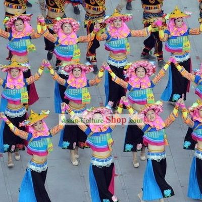 Beijing Olympic Games Opening Ceremony Huian Women Dance Costumes Complete Set