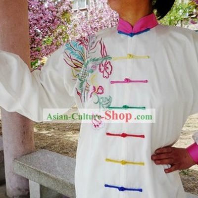 Chinese Silk Embroidered Phoenix Tai Chi Suit