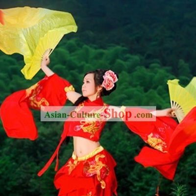 Qin Dynasty Chinese Princess Red Dance Costumes