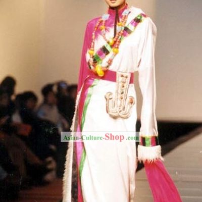 Traditional Chinese Tibetan Clothing and Hat for Women