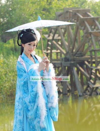 Ancient Chinese Blue Demon Homeland Costumes Complete Set