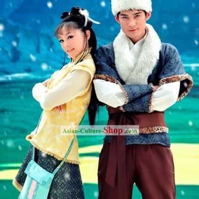 Ancient Chinese Husband and Wife Kung Fu Costumes 2 Complete Sets